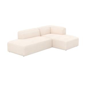 Canapé d'angle droit modulable en velours côtelé 4 places