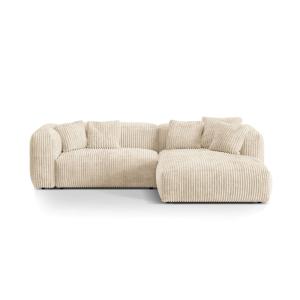 Canapé d'angle droit modulaire 2 places en velours côtelé b…