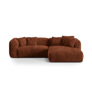Canapé d'angle droit modulaire 2 places en velours côtelé b…