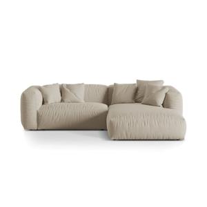 Canapé d'angle droit modulaire 2 places tissu structurel be…