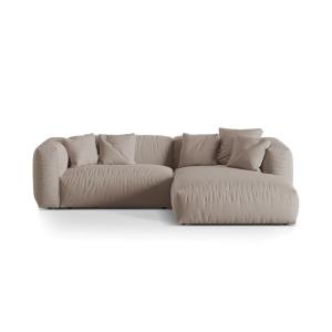 Canapé d'angle droit modulaire 2 places tissu structurel be…