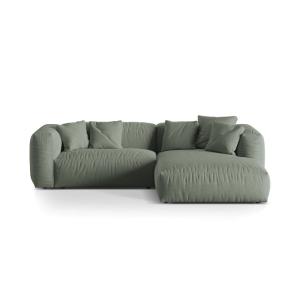 Canapé d'angle droit modulaire 2 places tissu structurel ve…