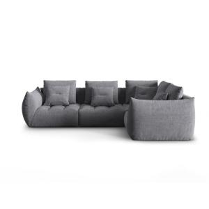 Canapé d'angle droit modulaire 3 places en tissu structurel…