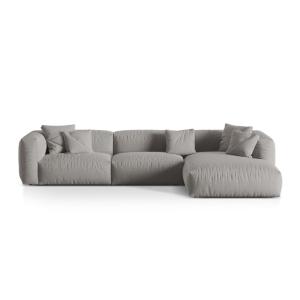 Canapé d'angle droit modulaire 3 places en tissu structurel…