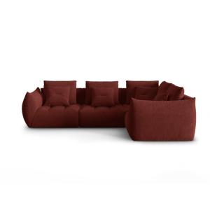Canapé d'angle droit modulaire 3 places en tissu structurel…