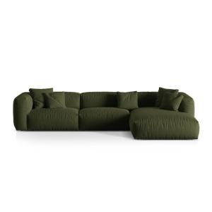 Canapé d'angle droit modulaire 3 places en tissu structurel…