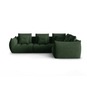 Canapé d'angle droit modulaire 3 places tissu structurel ve…