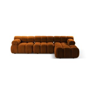 Canapé d'angle droit modulaire 4 places en bouclé brique