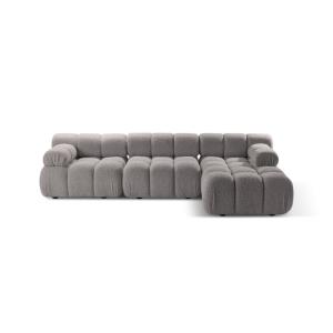 Canapé d'angle droit modulaire 4 places en bouclé gris clai…