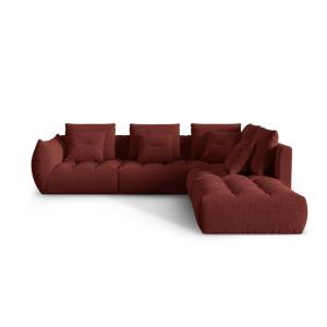 Canapé d'angle droit modulaire 4 places en tissu structurel…