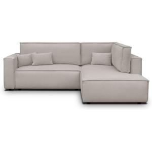 Canapé d'angle droit ouvert convertible 3 pl., tissu chenil…