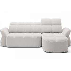 Canapé d'angle droit profondeur réglable tissu bouclette iv…