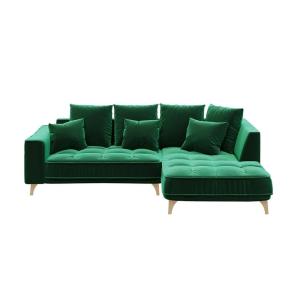 Canapé d'angle droit vert foncé 3 places