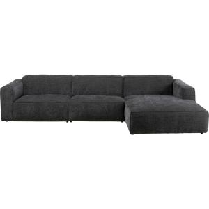 Canapé d'angle droite 4 places en polyester gris