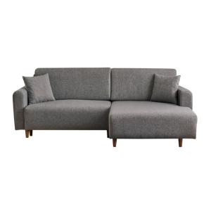 Canapé d'angle droite convertible en tissu L246 cm - Gris