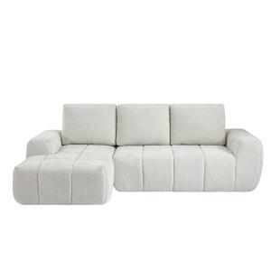 Canapé d'angle en tissu 4 places beige