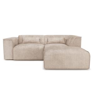 Canapé d'angle en tissu 4 places taupe