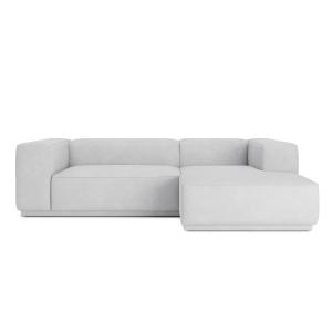 Canapé d'angle en tissu 5 places gris clair