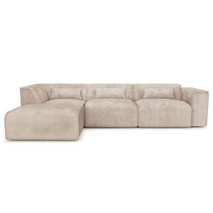 Canapé d'angle en tissu 6 places taupe