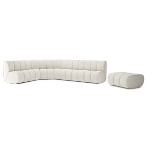 Canapé d'angle en tissu 8 places blanc pur