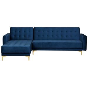Canapé d'angle en tissu bleu 4 Personnes