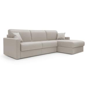 Canapé d'angle en tissu imperméable 248 cm gauche crème