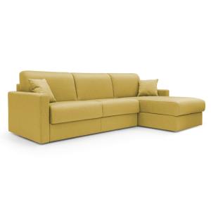 Canapé d'angle en tissu imperméable 248 cm gauche jaune