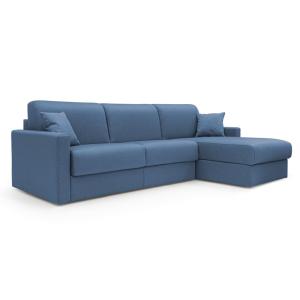 Canapé d'angle en tissu imperméable 288 cm gauche bleu
