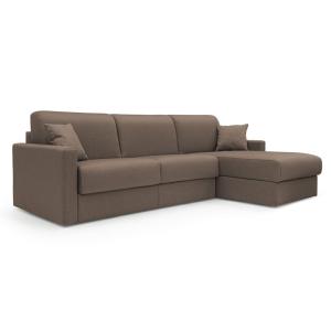 Canapé d'angle en tissu imperméable 288 cm gauche brun