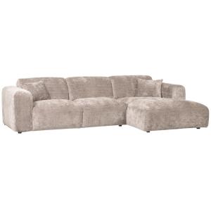 Canapé d'angle en velours beige L280