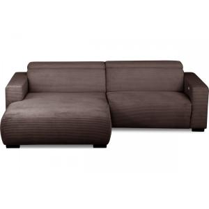 Canapé d'angle gauche 1 relax électrique velours cotelé cho…