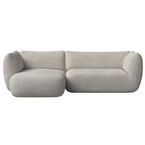 Canapé d'angle gauche 2 places en tissu gris