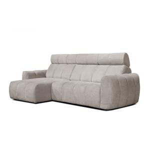 Canapé d'angle gauche 3 places, assise coulissante; beige