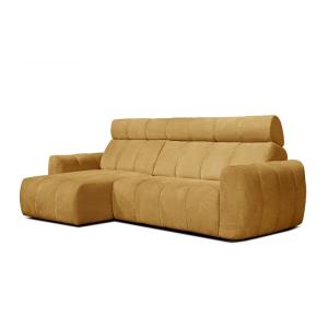Canapé d'angle gauche 3 places, assise coulissante; jaune m…