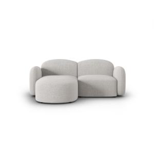 Canapé d'angle gauche 3 places en tissu chenille argent chi…