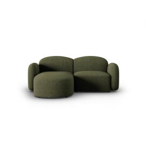 Canapé d'angle gauche 3 places en tissu chenille vert chiné…