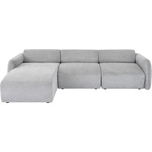 Canapé d'angle gauche 3 places en tissu gris