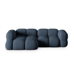 Canapé d'angle gauche 3 places en tissu structurel bleu fon…