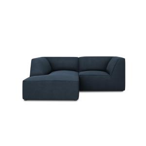 Canapé d'angle gauche 3 places en tissu structurel bleu mar…