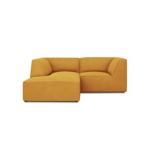 Canapé d'angle gauche 3 places en tissu structurel jaune