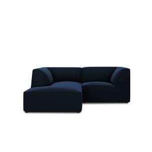 Canapé d'angle gauche 3 places en tissu velours bleu roi