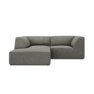 Canapé d'angle gauche 3 places en tissu velours côtelé gris…