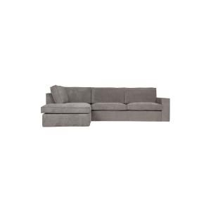 Canapé d'angle gauche 3 places en velour gris