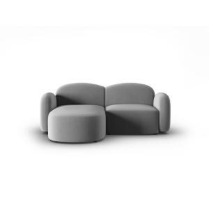 Canapé d'angle gauche 3 places en velours gris