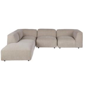 Canapé d'angle gauche 4/5 places beige chiné