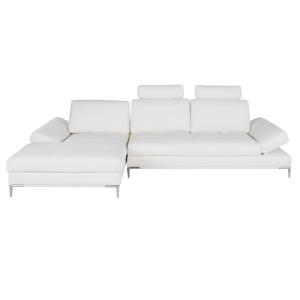 Canapé d'angle gauche 4/5 places blanc