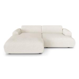 Canapé d'angle gauche 4 places bouclette crème 266cm