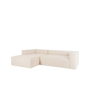 Canapé d'angle gauche 4 places en bouclé couleur blanc cass…