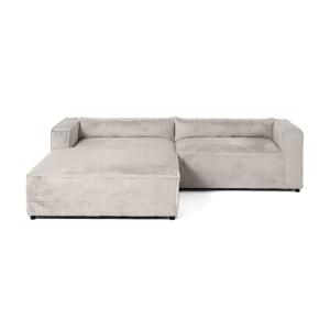 Canapé d'angle gauche 4 places en fausse fourrure gris clai…