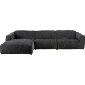 Canapé d'angle gauche 4 places en polyester gris